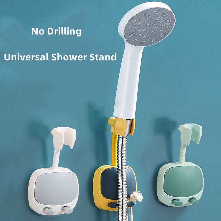 SG No Drilling Adjustable Bathroom Shower Head Holder Universal Head Bracket Water-proof Rotating Head
