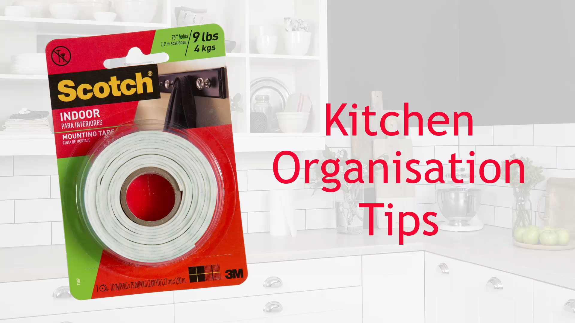 3M Scotch® Indoor Double-Sided Mounting Tape 110-S25, 25 mm x 1.5 m / 25 mm x 4 m