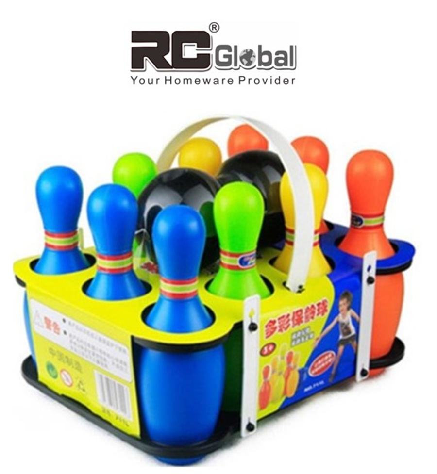 RC-Babykids Colorful Standard 12 Piece Bowling Set / 10 Pins, 2 Bowling Balls Children Kids Educational Toys For Indoor Outdoor
