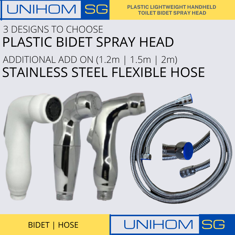 UnihomSG [ReadyStock] 3 Models Lightweight Handheld Toilet Bidet Spray Head