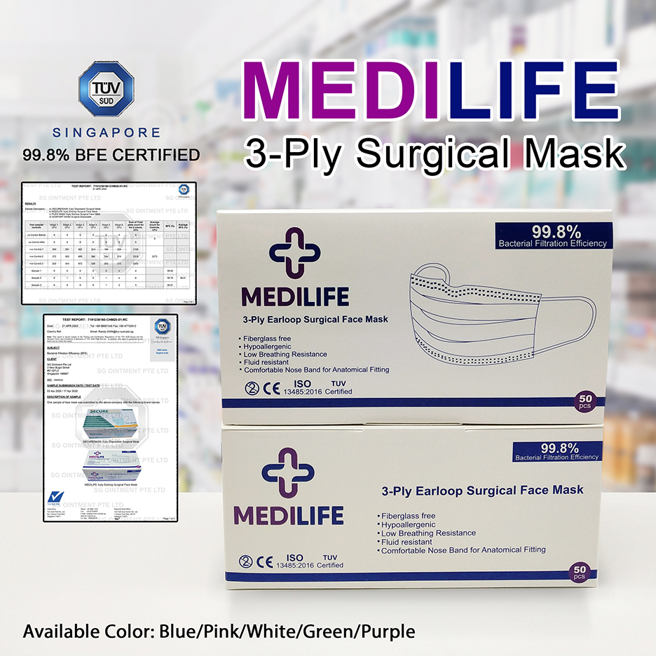 50pcs/box Medilife Surgical Disposable Face Mask