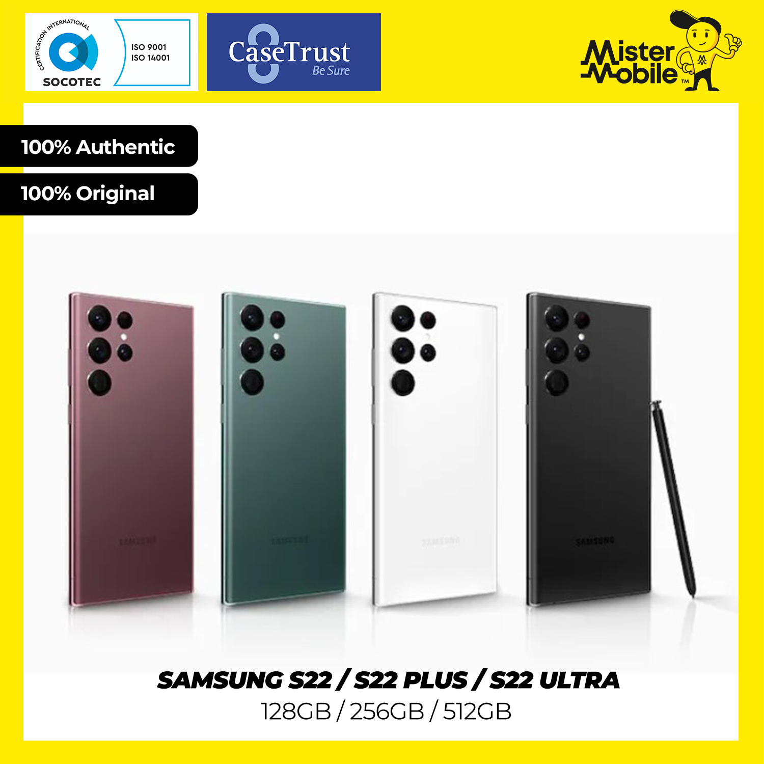 Samsung S22 Ultra 5G 128GB 256GB & 512GB l S22+ Plus 5G 256GB l S22 256GB | 1 Year Samsung Warranty | SG Local Set l Snapdragon Processor