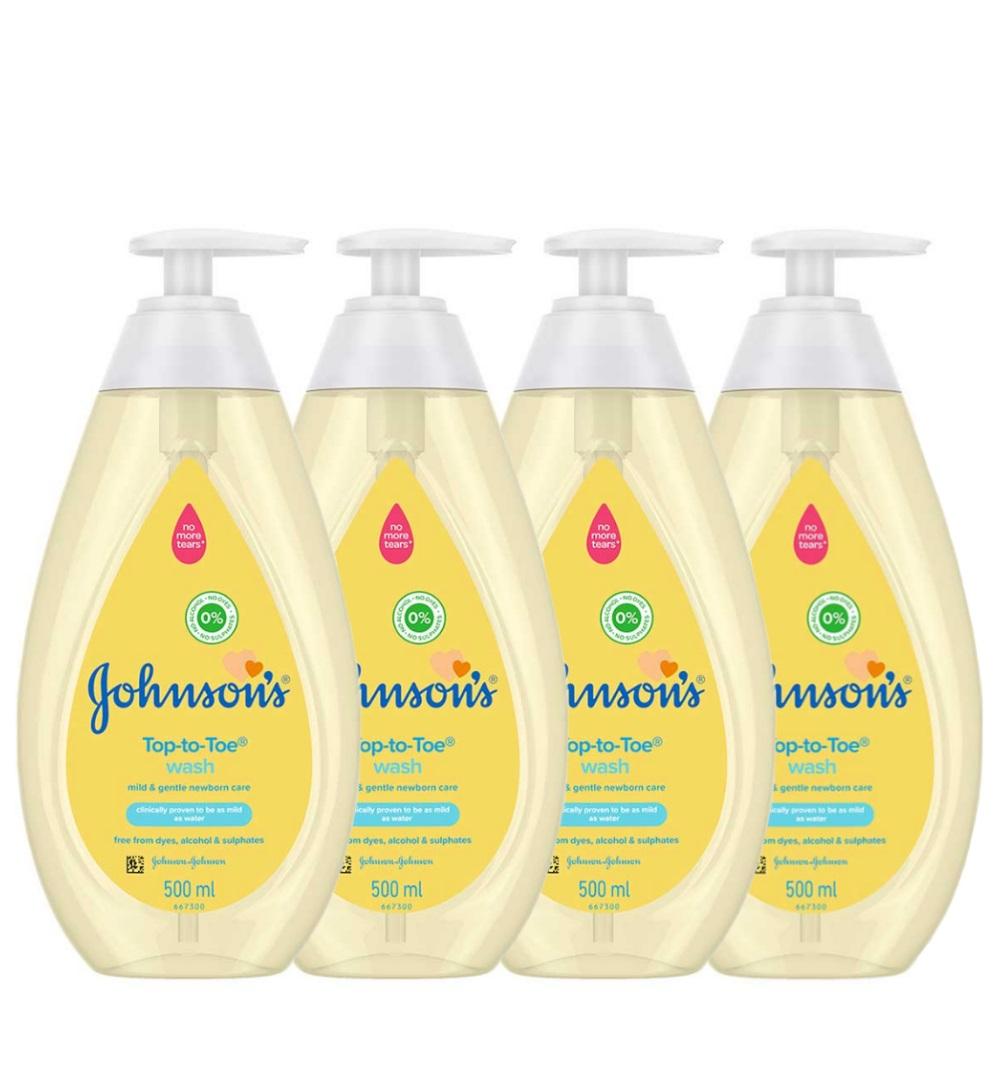 JOHNSON BABY TOP TO TOE WASH 500ML x 4 Bottles